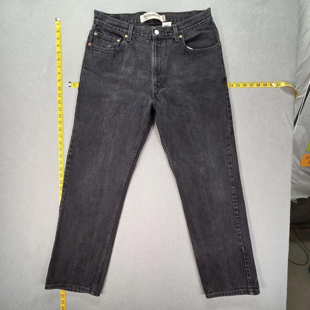 Levis‎ 505 Jeans Mens Black Regular Straight Zip Fly Fits 32x30